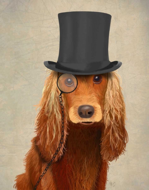 Picture of COCKER SPANIEL, FORMAL HOUND AND HAT