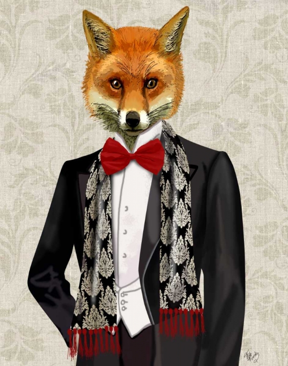 Picture of FOX WITH RED BOW TIE