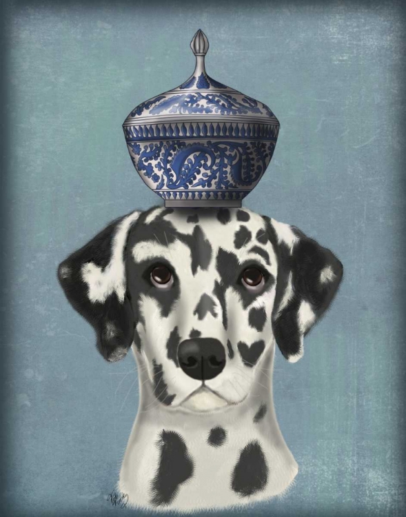 Picture of DALMATIAN WITH BLUE VASE