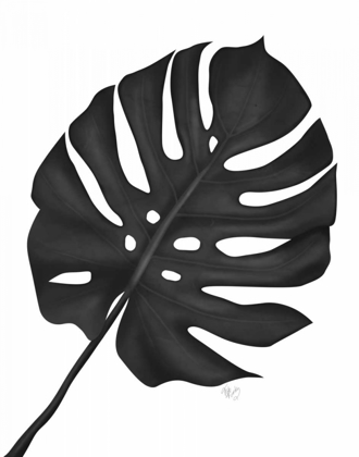 Picture of MONSTERA LEAF 1, BLACK ON WHITE