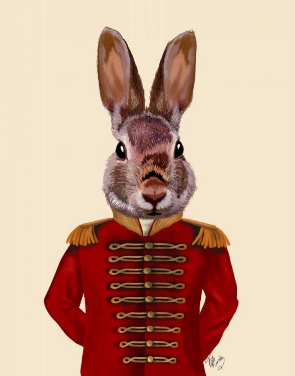 Picture of MILITARY RABBIT IN RED