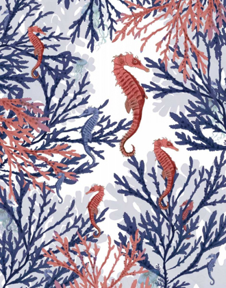 Picture of CORAL AND SEAHORSE, PINK AND BLUE