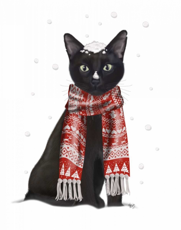 Picture of BLACK CAT, RED SCARF