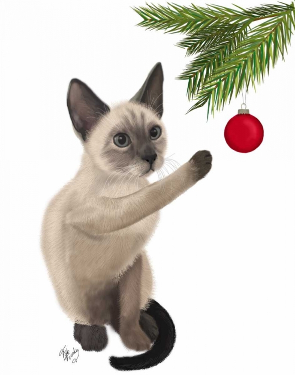 Picture of SIAMESE CAT AND BAUBLE