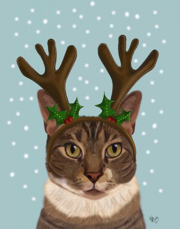 Picture of CALICO CAT AND ANTLERS