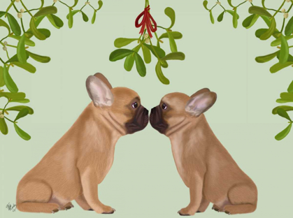 Picture of FRENCH BULLDOGS AND MISTLETOE