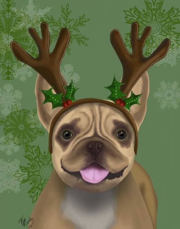 Picture of FRENCH BULLDOG, ANTLERS 1