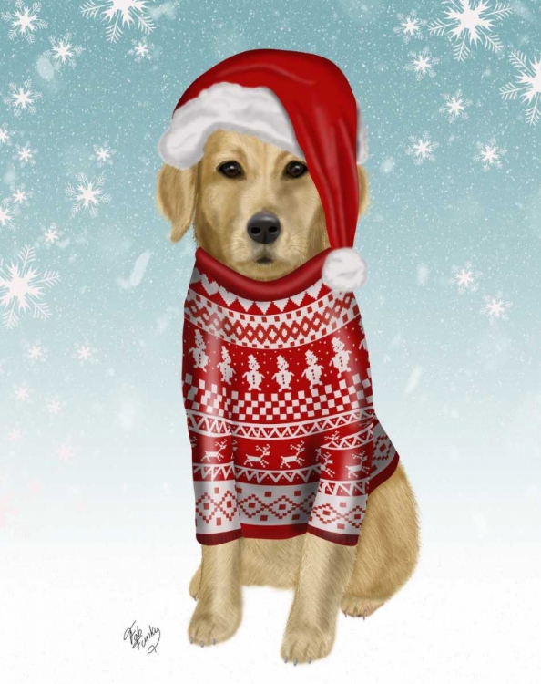 Picture of GOLDEN RETRIEVER IN CHRISTMAS SWEATER