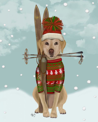 Picture of YELLOW LABRADOR, SKIING