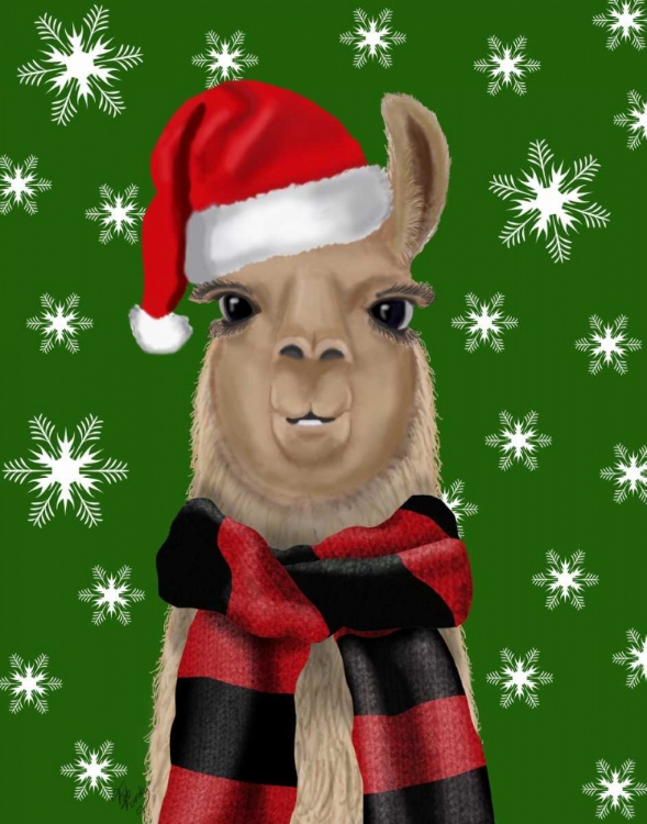 Picture of LLAMA, CHRISTMAS HAT