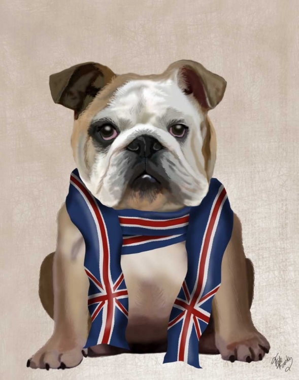 Picture of ENGLISH BULLDOG WITH SCARF