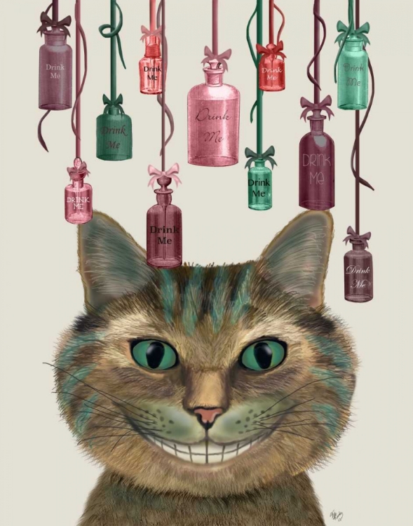 Picture of CHESHIRE CAT AND BOTTLES