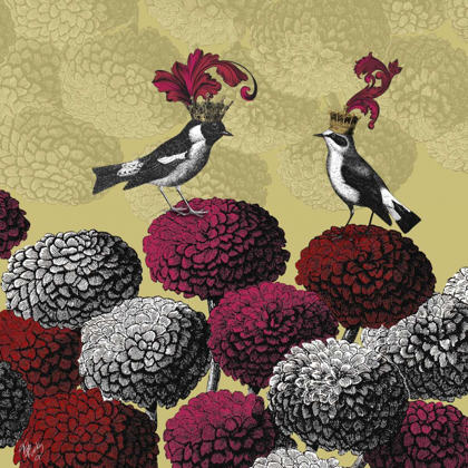 Picture of BLOOMING BIRDS, CHRYSANTHEMUM 2, FINE ART PRINT