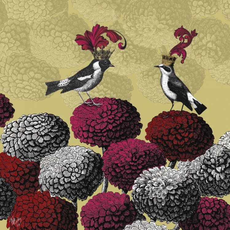 Picture of BLOOMING BIRDS, CHRYSANTHEMUM 2, FINE ART PRINT