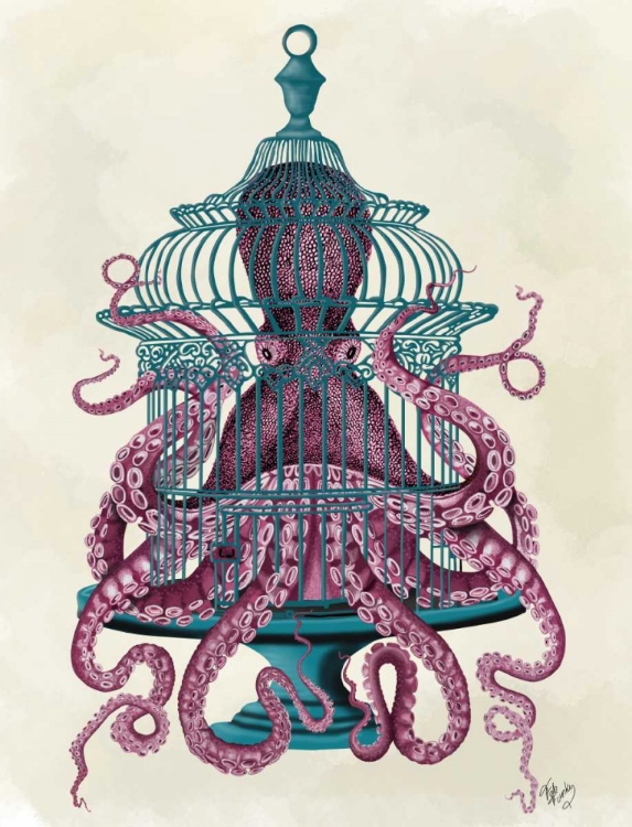 Picture of PINK OCTOPUS IN CAGE