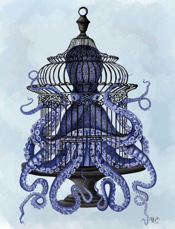 Picture of BLUE OCTOPUS IN CAGE