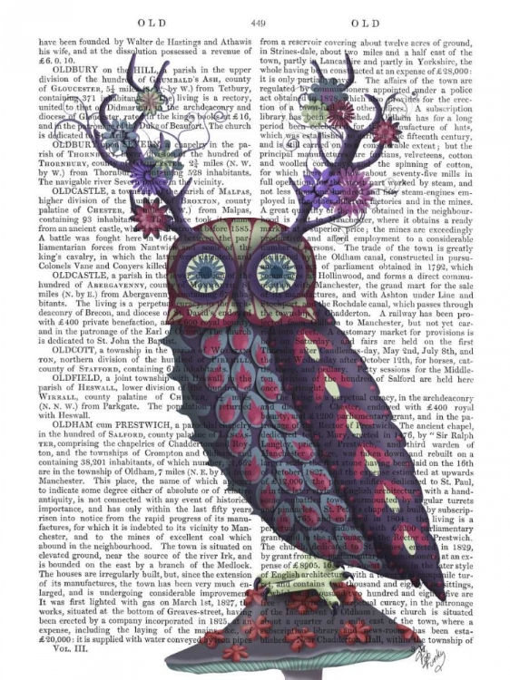 Picture of OWL WITH PSYCHEDELIC ANTLERS