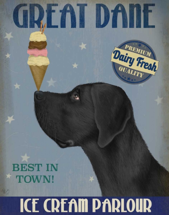 Picture of GREAT DANE, BLACK, ICE CREAM