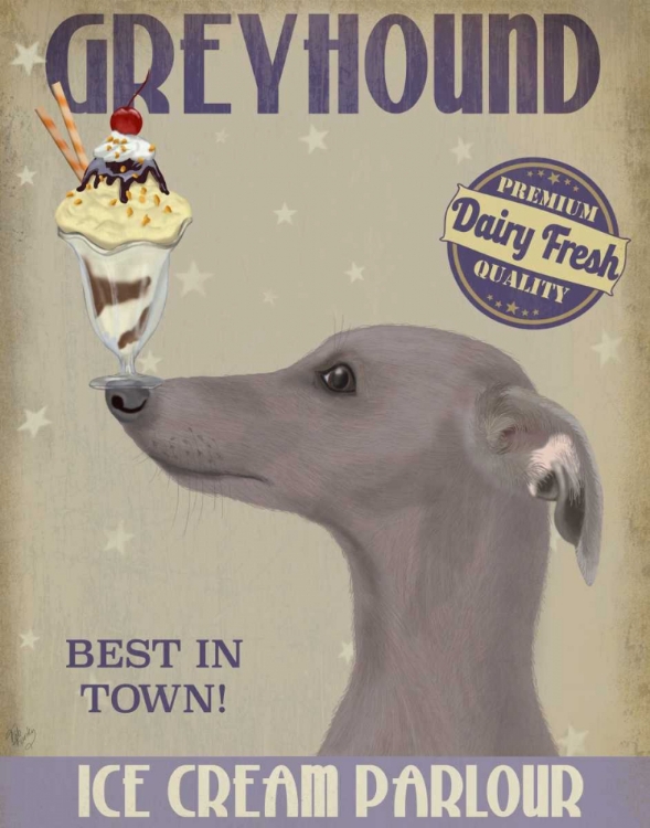 Picture of GREYHOUND, GREY, ICE CREAM