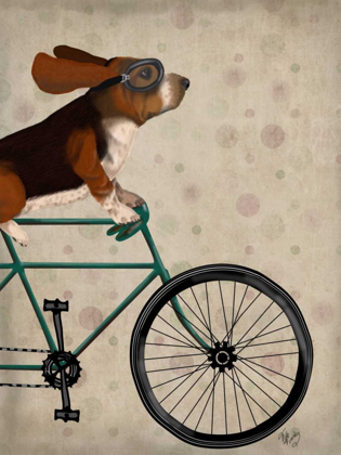 Picture of BASSET HOUND ON BICYCLE