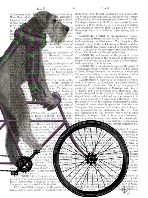 Picture of SCHNAUZER ON BICYCLE, GREY