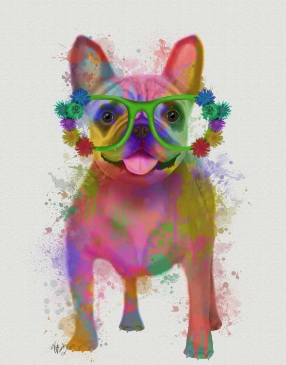 Picture of RAINBOW SPLASH FRENCH BULLDOG, FULL