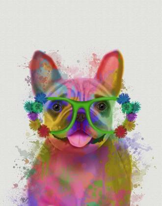 Picture of RAINBOW SPLASH FRENCH BULLDOG, PORTRAIT