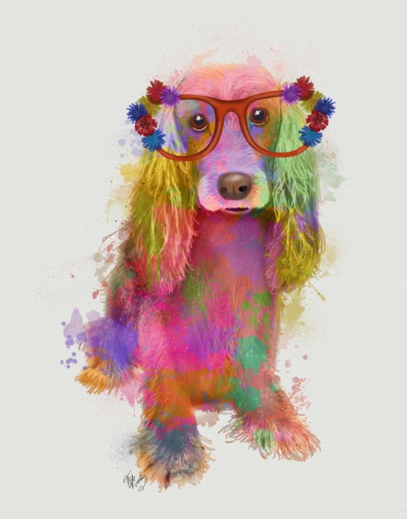 Picture of RAINBOW SPLASH COCKER SPANIEL, FULL