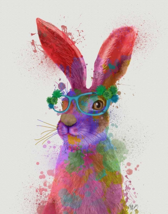 Picture of RAINBOW SPLASH RABBIT 2, PORTRAIT