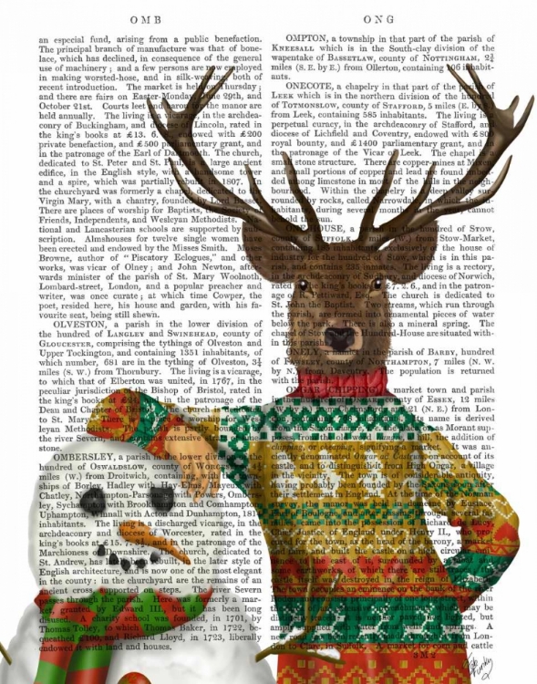 Picture of DEER IN CHRISTMAS SWEATER WITH SNOWMAN