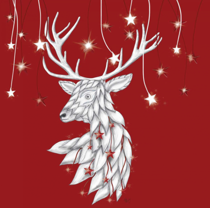 Picture of WHITE DEER AND HANGING STARS