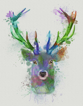 Picture of DEER HEAD 1 RAINBOW SPLASH BLUE AND GREEN