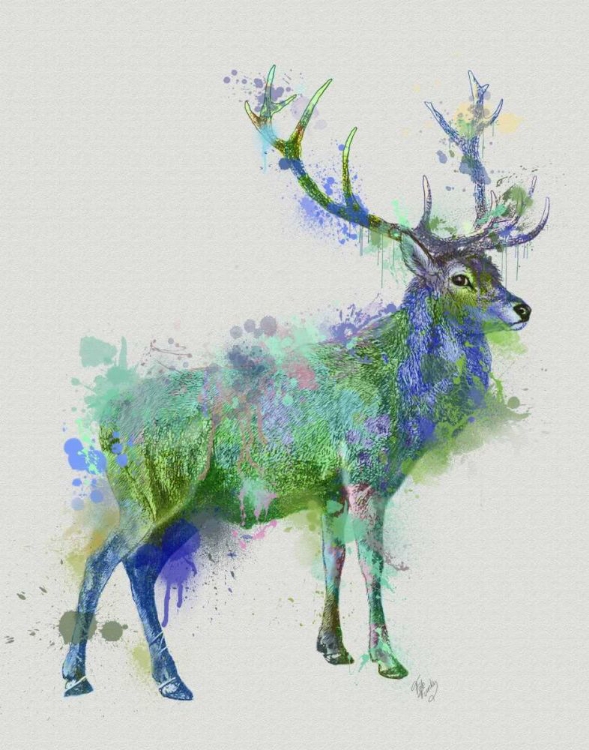 Picture of DEER 1 RAINBOW SPLASH GREEN BLUE