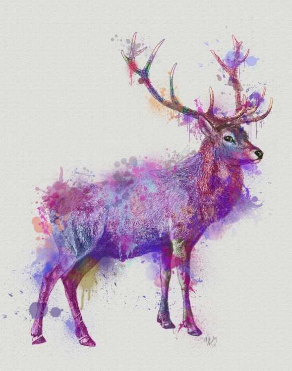 Picture of DEER 1 RAINBOW SPLASH PURPLE PINK