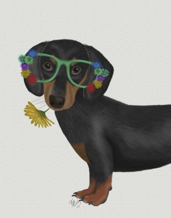 Picture of DACHSHUND FLOWER GLASSES