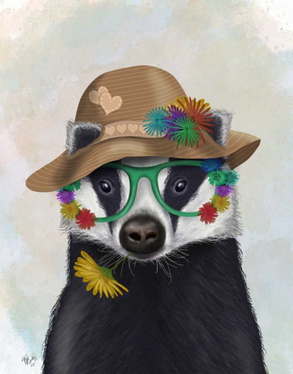 Picture of BADGER AND FLOWER GLASSES