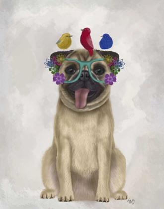 Picture of PUG AND FLOWER GLASSES