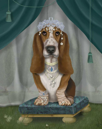 Picture of BASSET HOUND AND TIARA