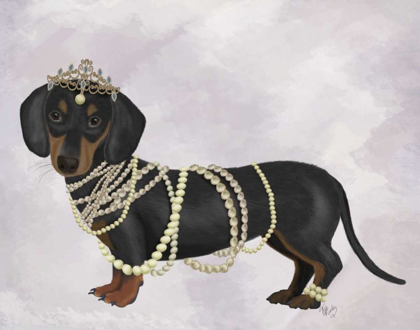 Picture of DACHSHUND AND PEARLS