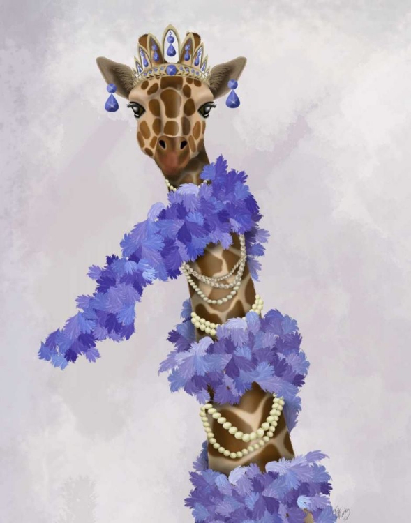 Picture of GIRAFFE WITH PURPLE BOA