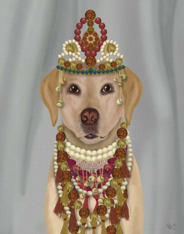 Picture of YELLOW LABRADOR AND TIARA, PORTRAIT