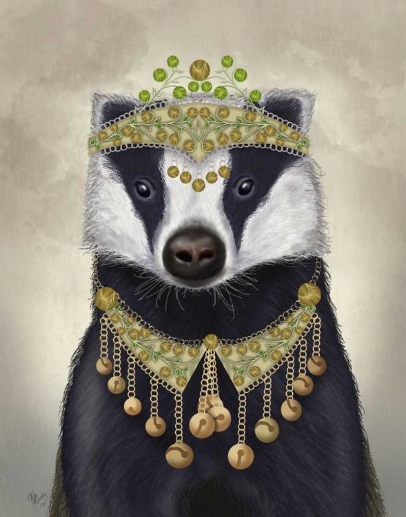 Picture of BADGER WITH TIARA, PORTRAIT