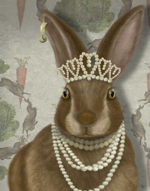 Picture of RABBIT AND PEARLS, PORTRAIT