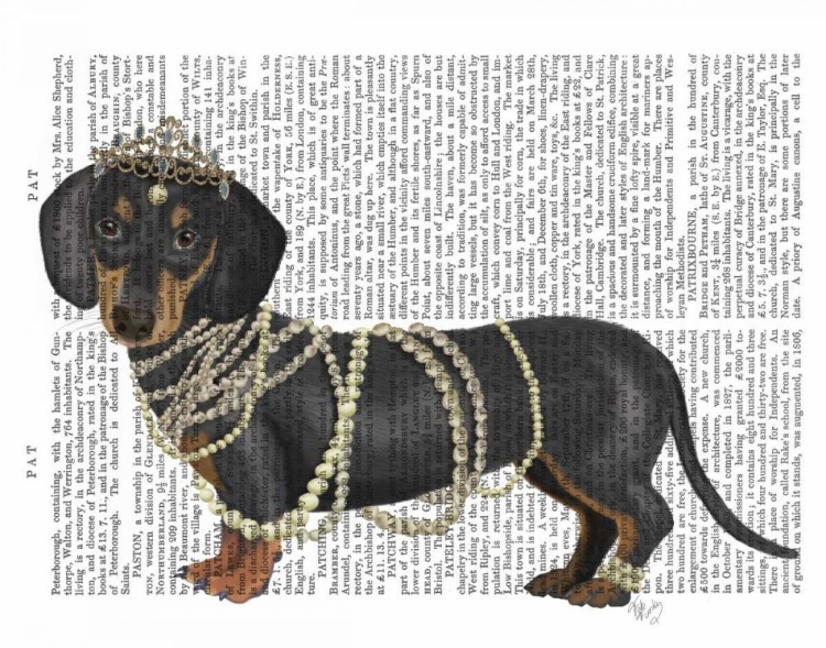 Picture of DACHSHUND AND PEARLS