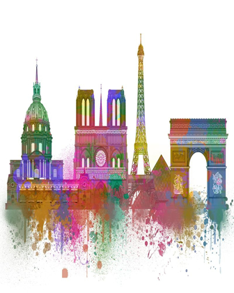 Picture of PARIS SKYLINE RAINBOW BRIGHT 