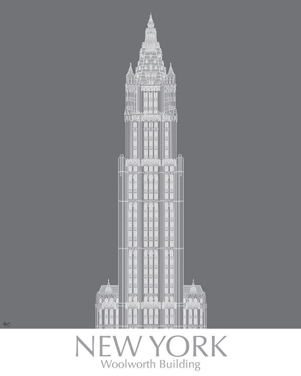 Picture of NEW YORK WOOLWORTH BUILDING MONOCHROME