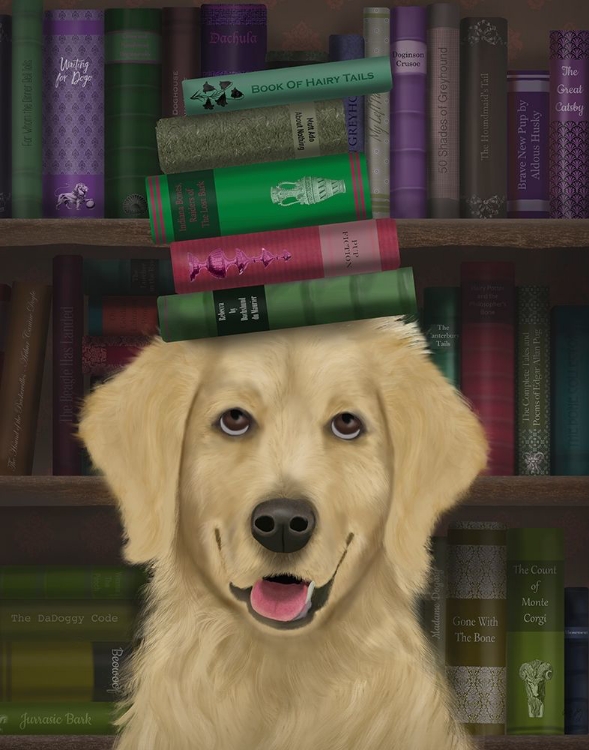 Picture of GOLDEN RETRIEVER AND BOOKS