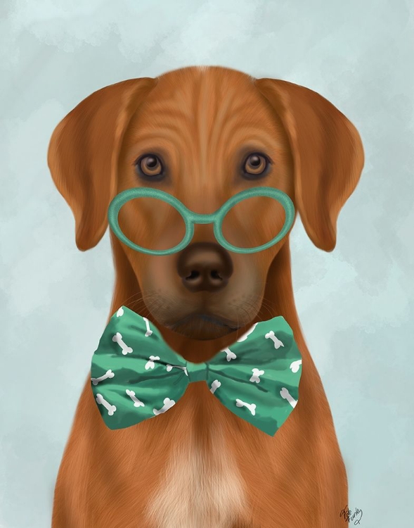 Picture of RHODESIAN RIDGEBACK WITH GLASSES AND BOW TIE