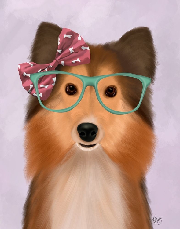 Picture of SHETLAND SHEEPDOG WITH PINK BOW