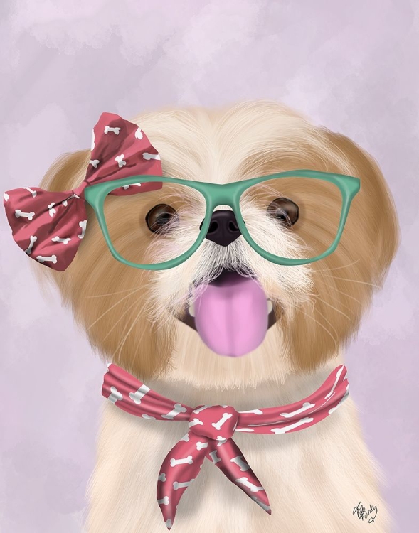 Picture of SHIH TSU WITH GLASSES AND SCARF